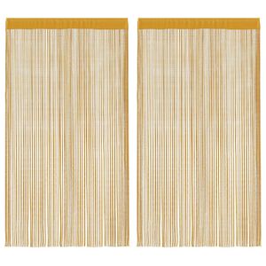 vidaXL String Curtains 2 pcs Gold 100x250 cm