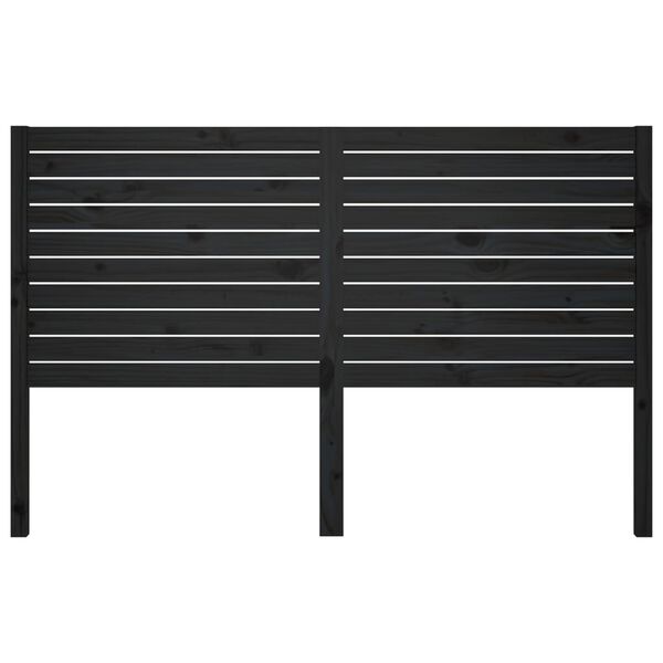 vidaXL Bed Headboard Black 146x4x100 cm Solid Wood Pine