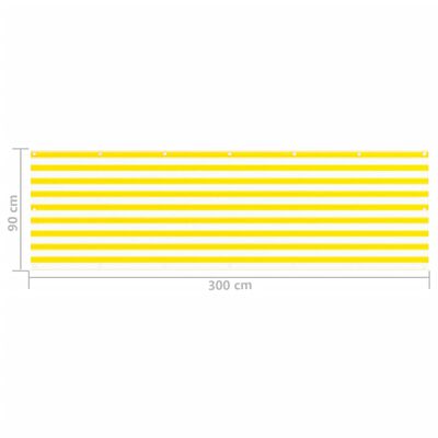 vidaXL Balcony Screen Yellow and White 90x300 cm HDPE