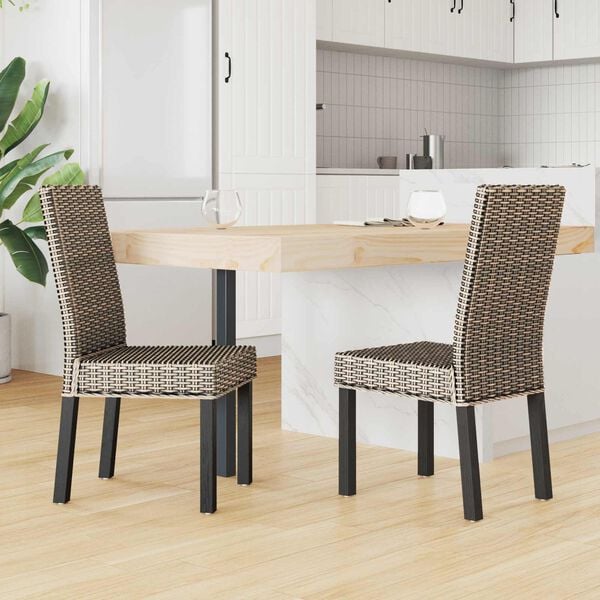 vidaXL Dining Chair 2 pcs Black Wash 45 x 54 x 93 cm