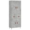 vidaXL Highboard Concrete Grey 69,5x34x180 cm Engineered Wood