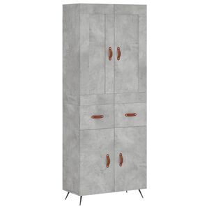 vidaXL Highboard Concrete Grey 69,5x34x180 cm Engineered Wood