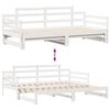 vidaXL Daybed with Trundle and Drawers without Mattress White 90x190 cm Single