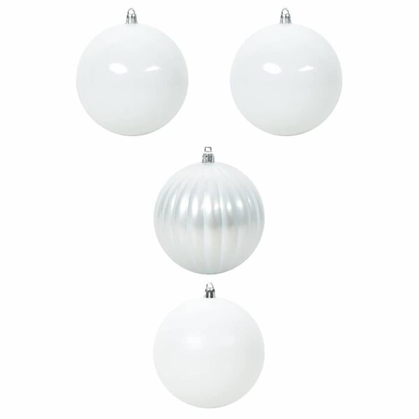 vidaXL Christmas Bauble Set 4 pcs White Plastic
