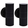 vidaXL Wall Light | Set of 2 | Black | Stainless steel | Medium | Wall mounting