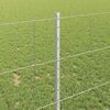 vidaXL Fence with Post Silver 1 x 50 m Steel