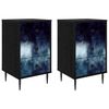 vidaXL Bedside Cabinet RAALTE 2 pcs Black Oak 36 x 33 x 61 cm