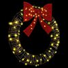 vidaXL Wreath with 80 LEDs Warm white 90 cm Rattan