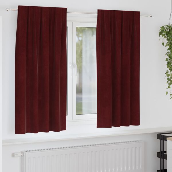 vidaXL Blackout Curtains 2 pcs Wine Red 140 x 175 cm Velvet