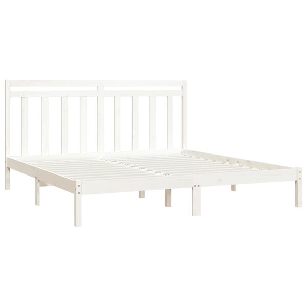 vidaXL Bed Frame without Mattress White 180x200 cm Super King Solid Wood
