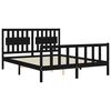 vidaXL Bed Frame without Mattress Black King Size Solid Wood Pine