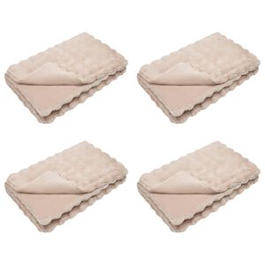 vidaXL Anti-Slip Faux Rabbit Fur Blanket Olite 4 pcs Beige 25.15 kg