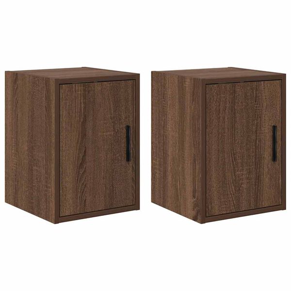 vidaXL Garage Wall Cabinets 2 pcs Brown Oak Engineered Wood