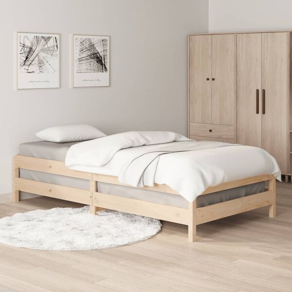 vidaXL Stack Bed without Mattress 100x200 cm Solid Wood Pine