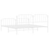 vidaXL Metal Bed Frame without Mattress with Footboard White 193x203cm