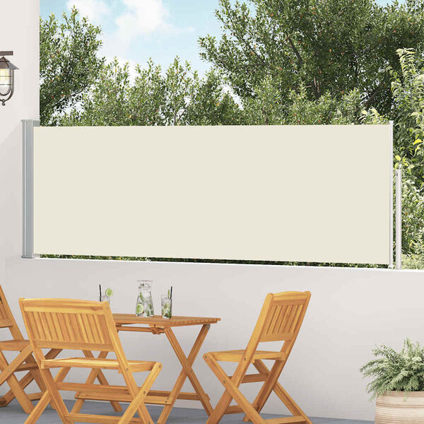 vidaXL Patio Retractable Side Awning 100x500 cm Cream