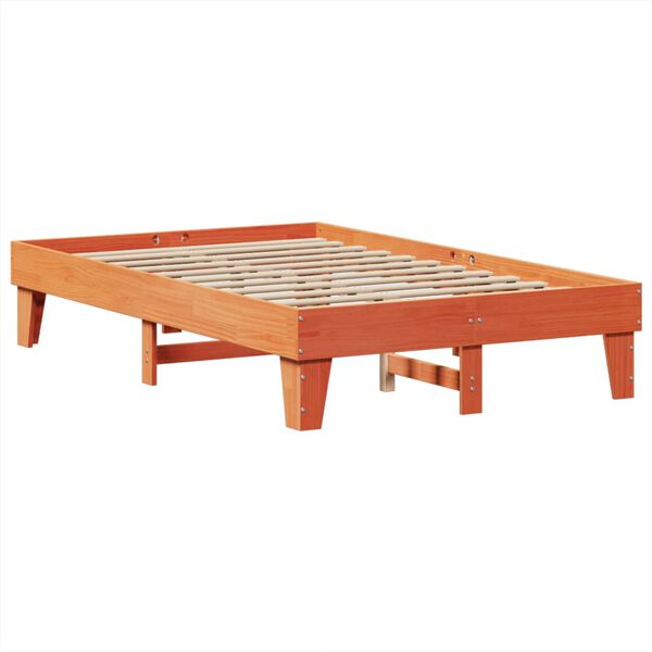 vidaXL Bed Frame without Mattress Wax Brown 120x200 cm Solid Wood Pine