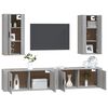 vidaXL 4 Piece TV Cabinet Set Grey Sonoma Engineered Wood