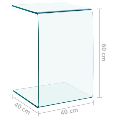vidaXL Side Table 40x40x60 cm Tempered Glass