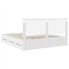 vidaXL Bed Frame with Drawer White 200 x 200 cm Engineer Wood
