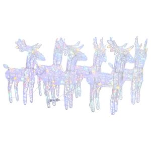 vidaXL Christmas Reindeers 6 pcs Multicolour 240 LEDs Acrylic