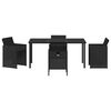 vidaXL Garden Dining Set 5 pcs Black Poly Rattan