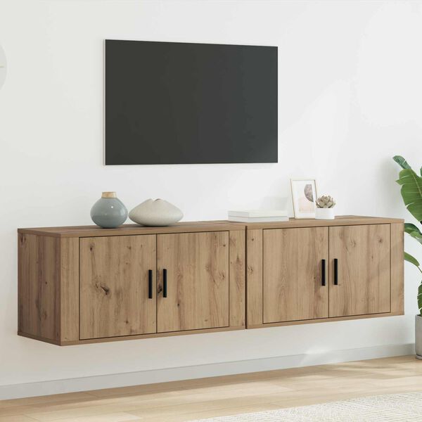 vidaXL Wall-mounted TV Cabinet Set 2 pcs Artisan Oak 80 x 34.5 x 40 cm