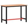 vidaXL Workbench 115x55x81,5 cm Solid Wood Beech and Metal