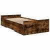 vidaXL Bed Frame with Drawers without Mattress Smoked Oak 100x200 cm