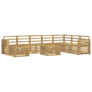 vidaXL Outdoor Sofa Set 9 pcs 8-Seaters White Solid Acacia Wood
