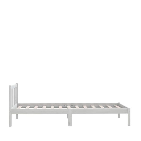 vidaXL Bed Frame without Mattress White Solid Wood 100x200 cm