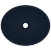 vidaXL Luxury Basin Oval-shaped Matt Dark Blue 40x33 cm Ceramic