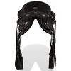 vidaXL Western Saddle. Headstall&Breast Collar Real Leather 13" Black