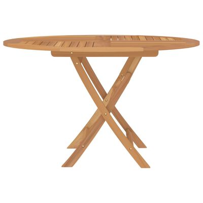vidaXL Folding Garden Table Ø 110x75 cm Solid Wood Teak