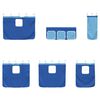 vidaXL Kids'Loft Bed Frame with Curtains Black and Blue 100 x 201 cm