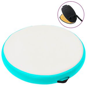 vidaXL Inflatable Gymnastic Mat with Pump 100x100x10 cm PVC Green