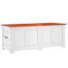 vidaXL Storage Chest with Lid Brown and White Solid Wood Acacia