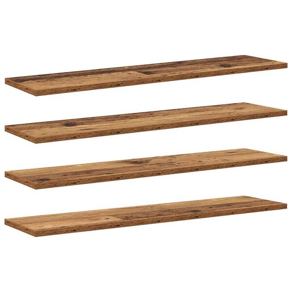 vidaXL Bookshelf Board 4 pcs Brown 80 x 20 x 1.5 cm Engineered Wood