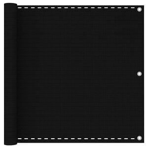 vidaXL Balcony Screen Black 90x600 cm HDPE