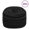 vidaXL Boat Rope Full Black 20 mm 25 m Polypropylene