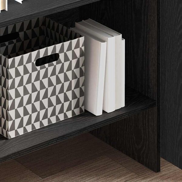 vidaXL Book Cabinet Black Oak 60 x 35 x 180 cm Engineered Wood