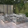 vidaXL 9 Piece Garden Lounge Set Grey Solid Pinewood