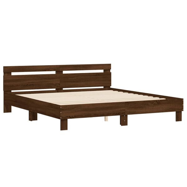 vidaXL Bed Frame without Mattress Brown Oak 160x200 cm