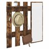 vidaXL Wall-Mounted Coat Rack with Mirror Smoked Oak 100 x 10 x 100 cm