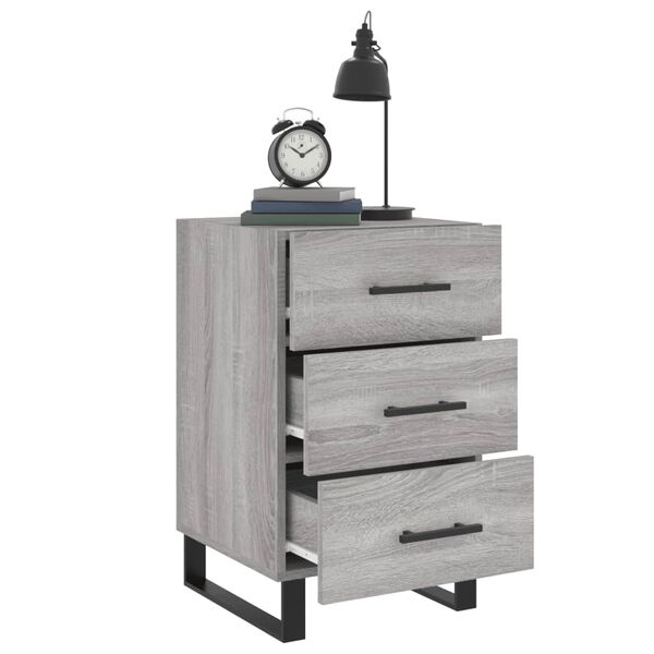 vidaXL Bedside Cabinet Grey Sonoma 40x40x66 cm Engineered Wood