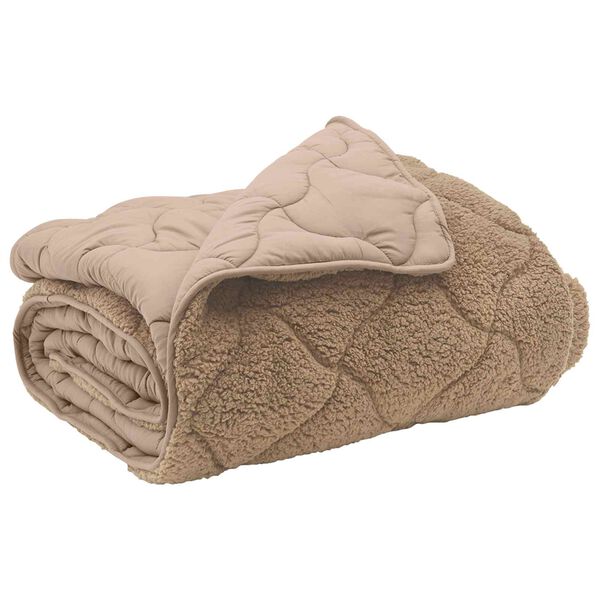 vidaXL Full Year Duvet Taupe 200 x 220 cm Microfiber and Teddy fleece