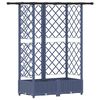 vidaXL Raised Bed with Trellis and Roof Grey 124 x 40 x 123 cm PP