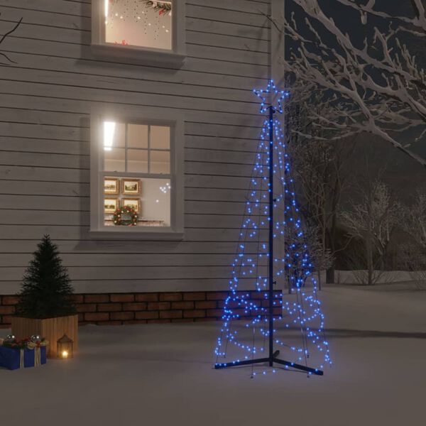 vidaXL Christmas Cone Tree Blue 200 LEDs 70x180 cm