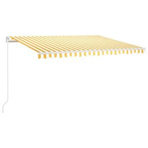 vidaXL Manual Retractable Awning 450x300 cm Yellow and White (313192+313175)