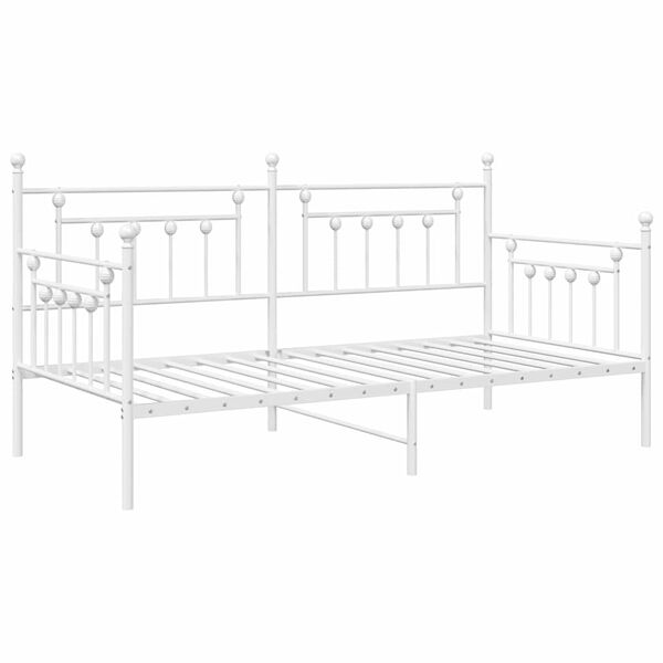 vidaXL Daybed Frame with Headboard White 100 x 190 cm Steel